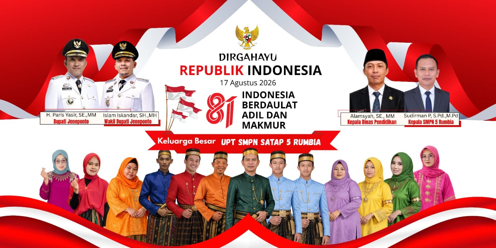 UPT SMPN SATAP 5 RUMBIA JENEPONTO HUT RI 81