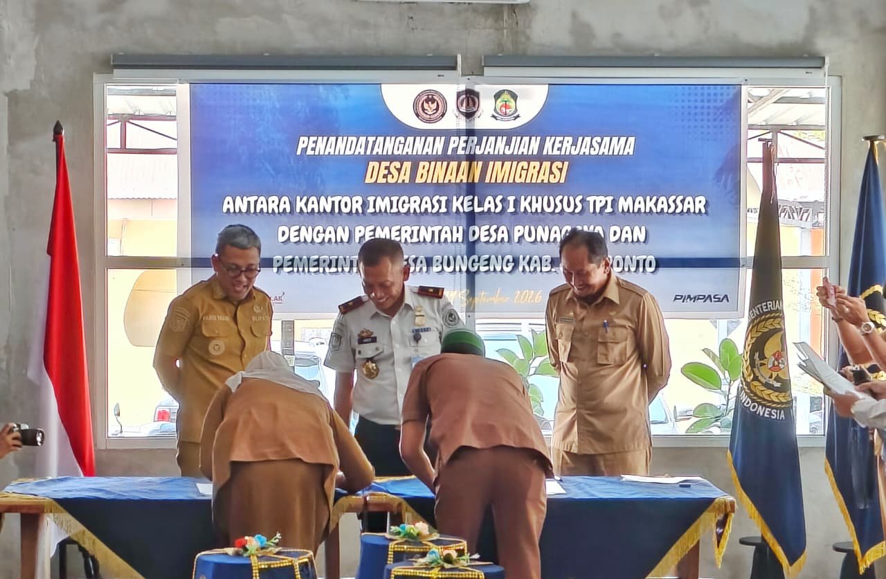 Bupati Jeneponto Hadiri Penandatanganan Kerja Sama Desa Binaan Imigrasi