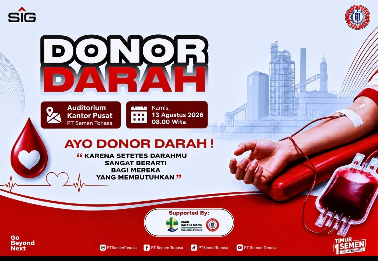 UTD RSUD Batara Siang Kembali Hadir dalam Giat Donor Darah di PT Semen Tonasa