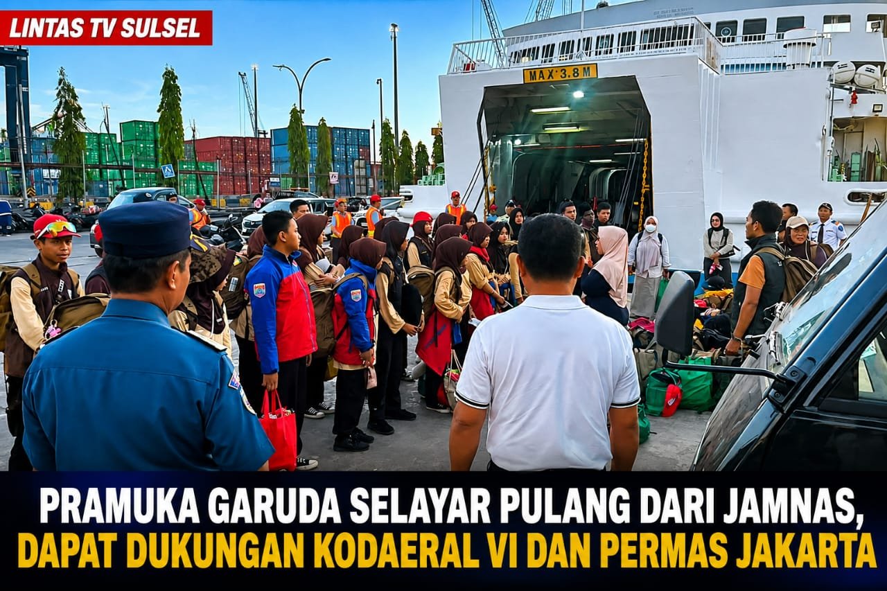 PRAMUKA GARUDA SELAYAR PULANG DARI JAMBORE NASIONAL DAPAT DUKUNGAN KODAERAL VI DAN PERMAS JAKARTA