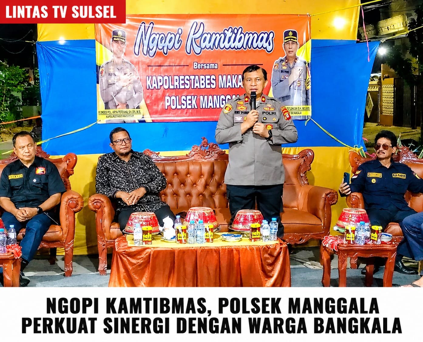 NGOPI KAMTIBMAS KAPOLSEK MANGALA BERSAMA WARGA BANGKALA BAHAS KAMTIBMAS DAN PERLINDUNGAN ANAK