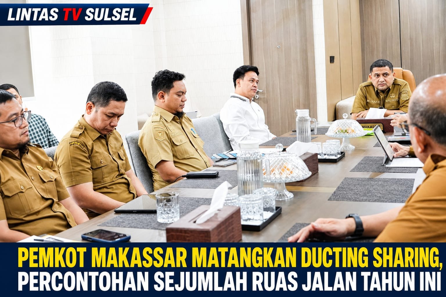 PEMKOT MAKASSAR MATANGKAN DUCTING SHARING SEJUMLAH RUAS JALAN JADI PERCONTOAN